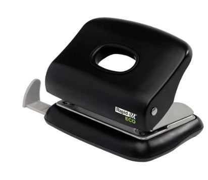 Rapid Eco Taladro Perforador - Perfora Hasta 20 Hojas - Facil Vaciado - Punzones 5.5mm - Fabricado Con Un 74% De