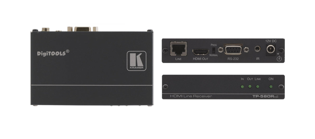 Kramer Receptor De Par Trenzado Hdbaset Extensor De Rango Para Señales Hdmi, Rs-232 Bidireccional E Kramer Electronics Tp-580rxr, Rs-232, 0 - 70 °C, -40 - 70 °C, 10 - 90%, 120 X 76 X 24 Mm, 600 G