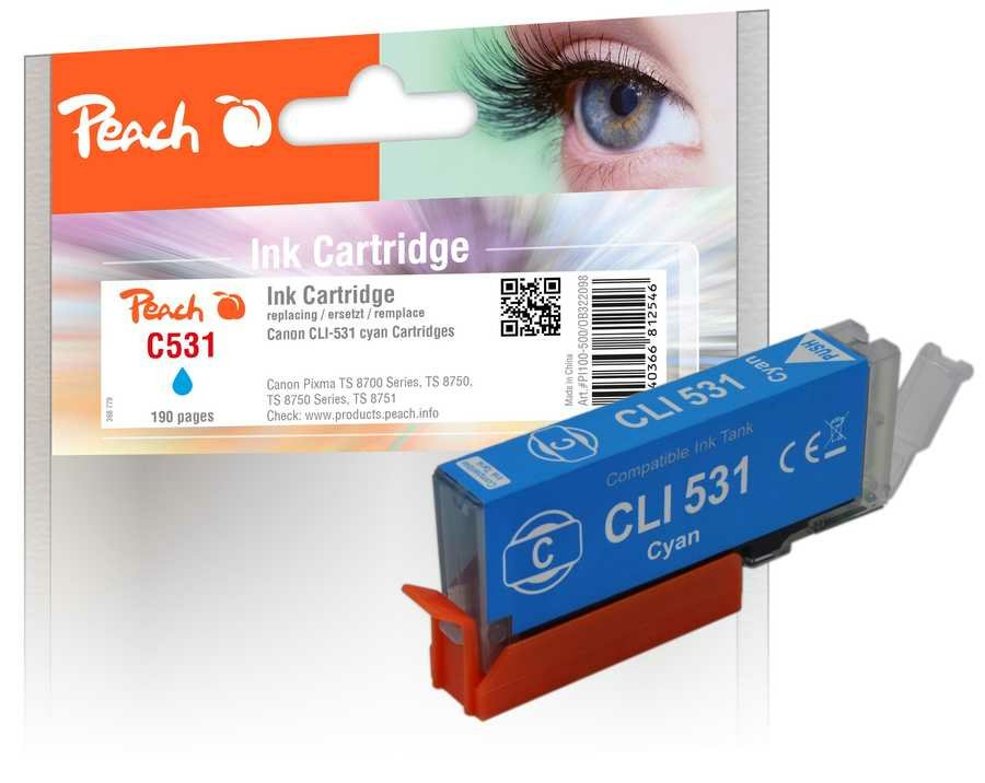 Peach Cartucho Canon Cli-531, 6120b002 Cyan Compatible