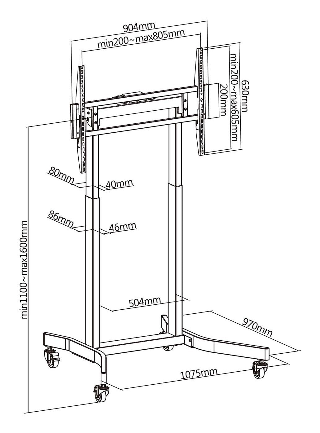 EAN 8435739901779 - AISENS FTF100E-271 soporte para TV 2,54 m (100") imagen 6