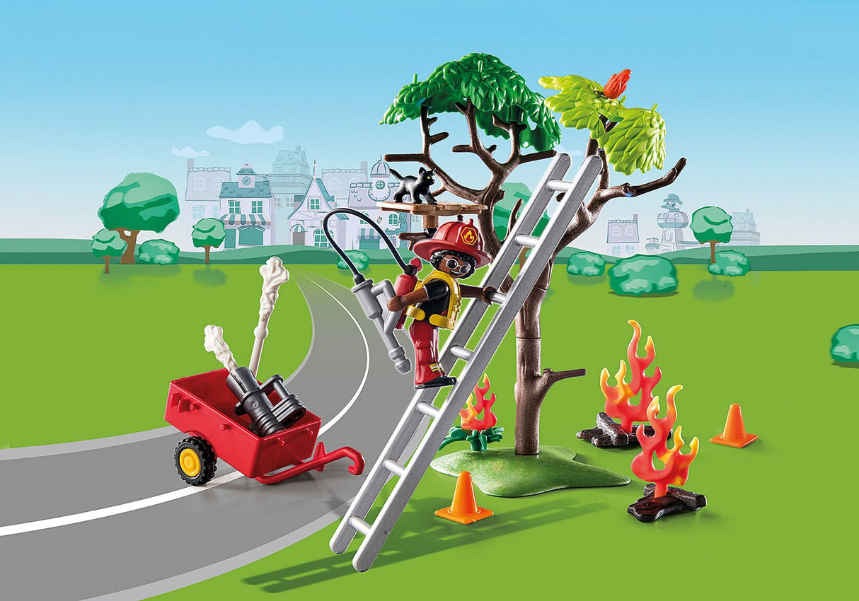 Playmobil 70917 Duck On Call Accion Rescate De Bomberos Rescata Al Gato!