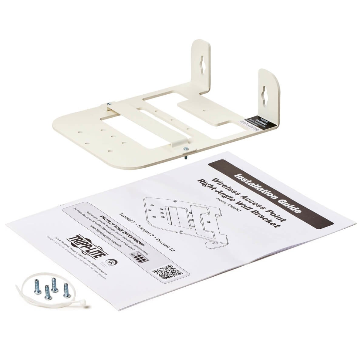 Universal Wall Bracket For Wireless Access Point - Right Angle Steel White
