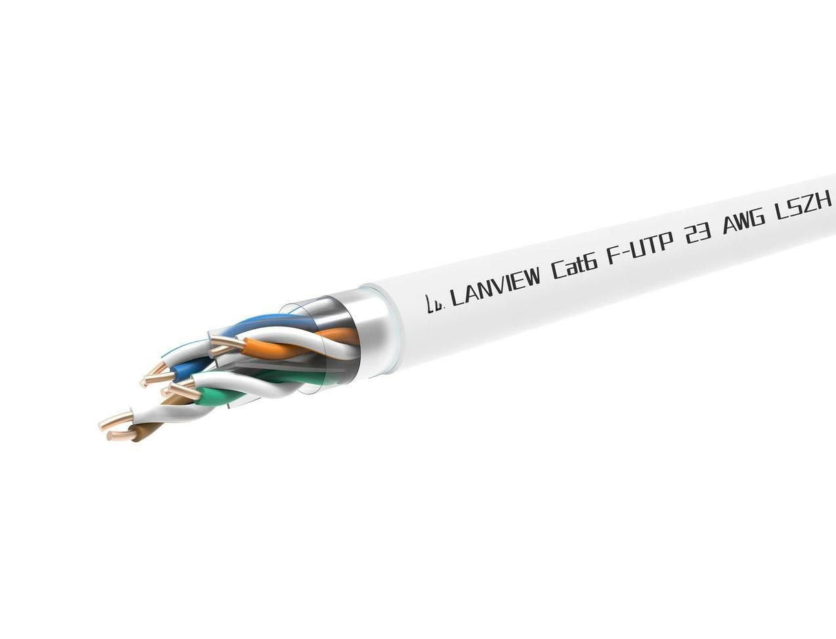 Cat6 F-Utp Network Cable 4x2xawg23 Lszh White 305m
