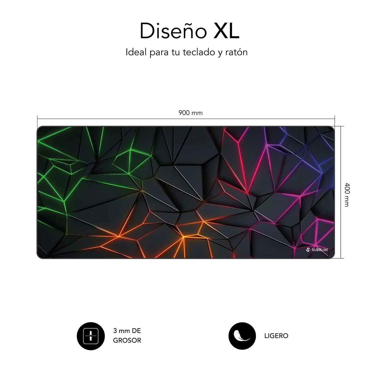 Alfombrilla Subblim Neon Obsidian Xl