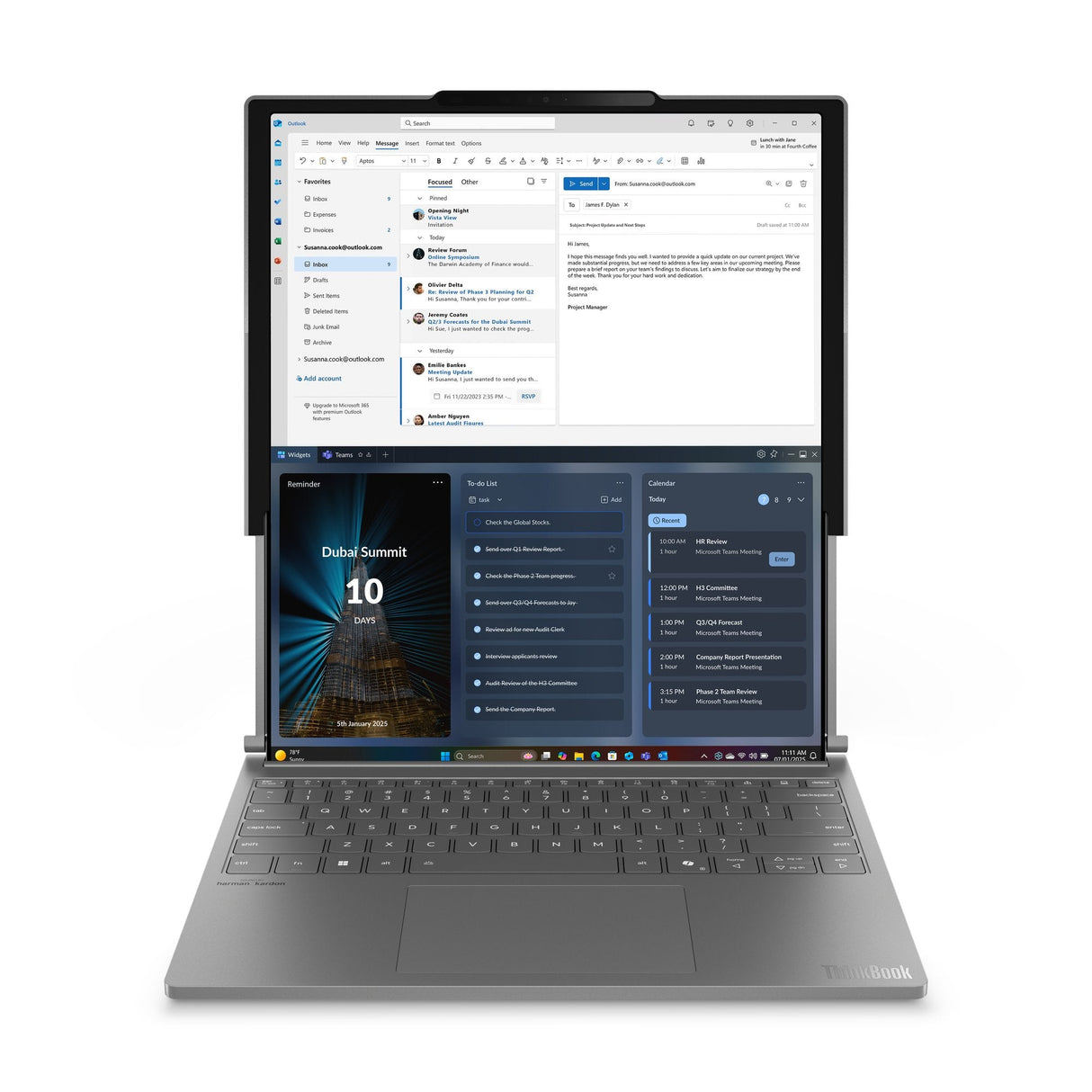 Portátil Lenovo Thinkbook Plus G6 Rollable Copilot+ Pc Ultra 7 258v 14" 32 Gb Lpddr5x-Sdram 1 Tb Ssd Wi-Fi 7 (802.11be) Windows 11 Pro Español Gris