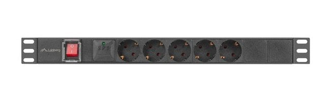 EAN 5901969441758 - Lanberg PDU-05F-0200-BK unidad de distribución de energía (PDU) 5 salidas AC 1U Negro imagen 2