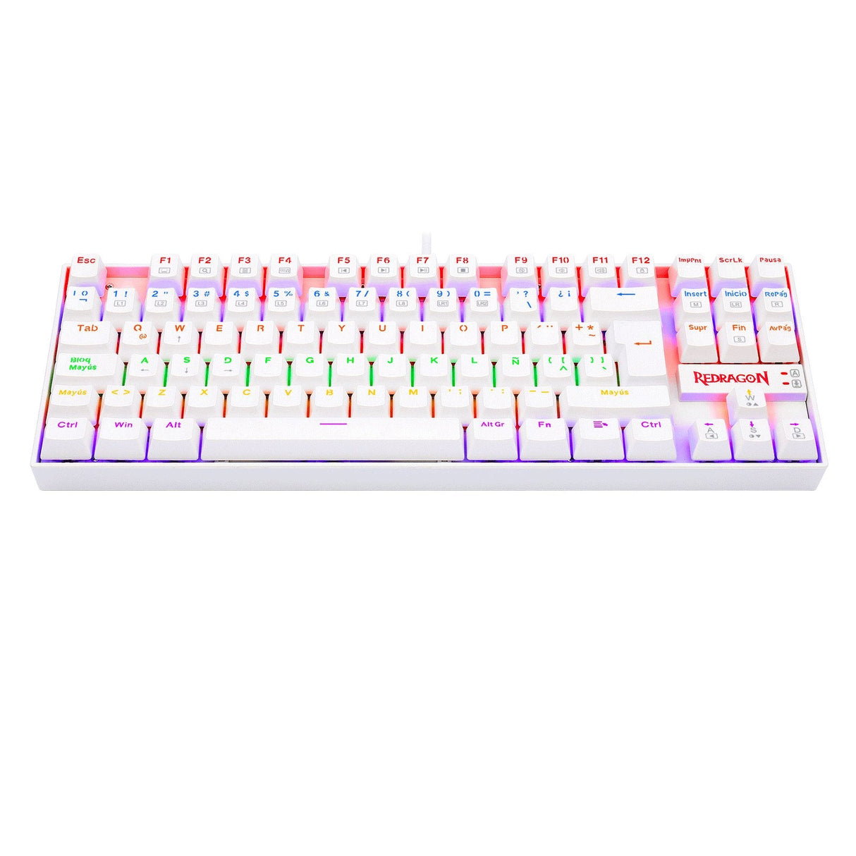 Redragon Kumara 2 Teclado Mecanico Gaming Rainbow Español Blanco