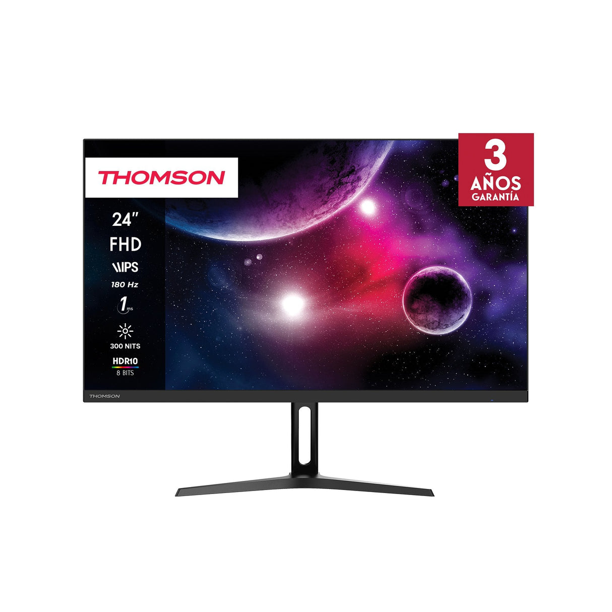 Monitor Thomson Gaming 24"Fhd 1920x1080 180hz 1ms 2*Hdmi/1*Dp Negro