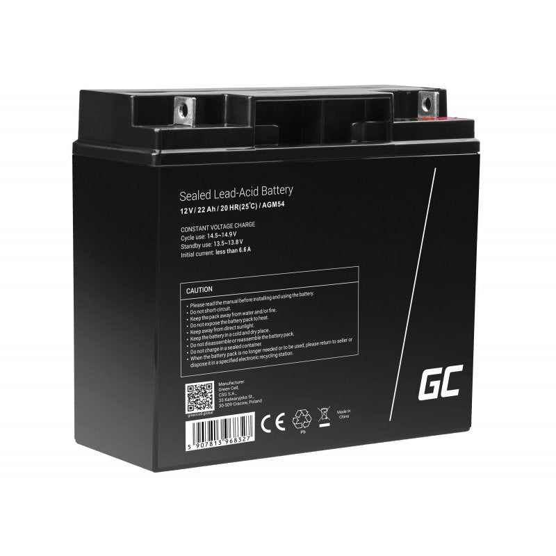 EAN 5907813968327 - Green Cell AGM54 batería de vehículos AGM (Separador de fibra de vidrio absorbente) 22 Ah 12 V imagen 1