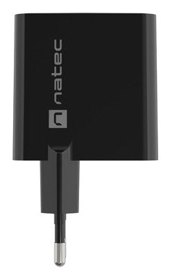 Cargador Natec Ribera Gan 65w Pd3.0 Qc3.0 1xusb-A + 1xusb-C Negro
