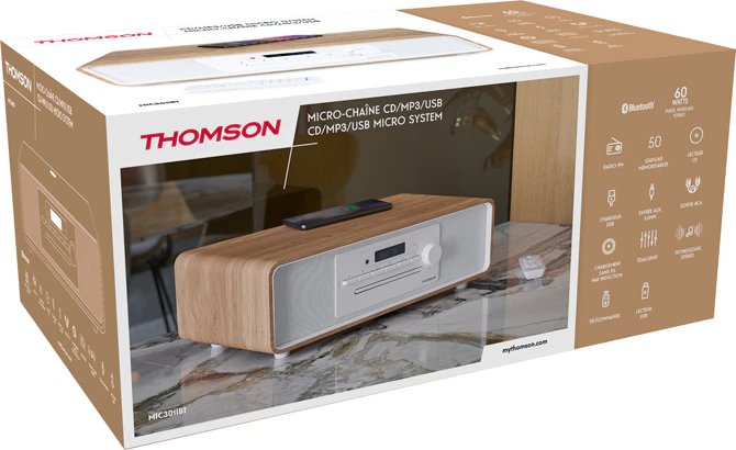 EAN 3499550388664 - Thomson MIC301IBT sistema de audio para el hogar Microcadena de música para uso doméstico 10 W Blanco, Ma imagen 6