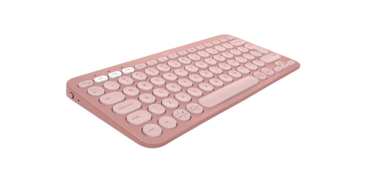 Teclado Inglés Logitech Pebble Keys 2 K380s Rf Wireless + Bluetooth Qwerty Internacional De Ee.Uu. Rosa