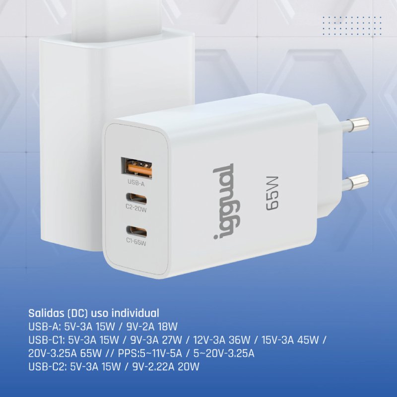 EAN 8435364320501 - iggual IGG320501 cargador de dispositivo móvil Smartphone, Teléfono móvil, Tableta Blanco Corriente alter imagen 5