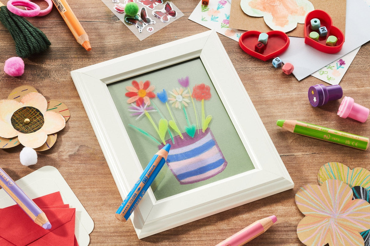 Stabilo Lápices De Colores Woody 3 En 1 Estuche De 5 Azul Cyan