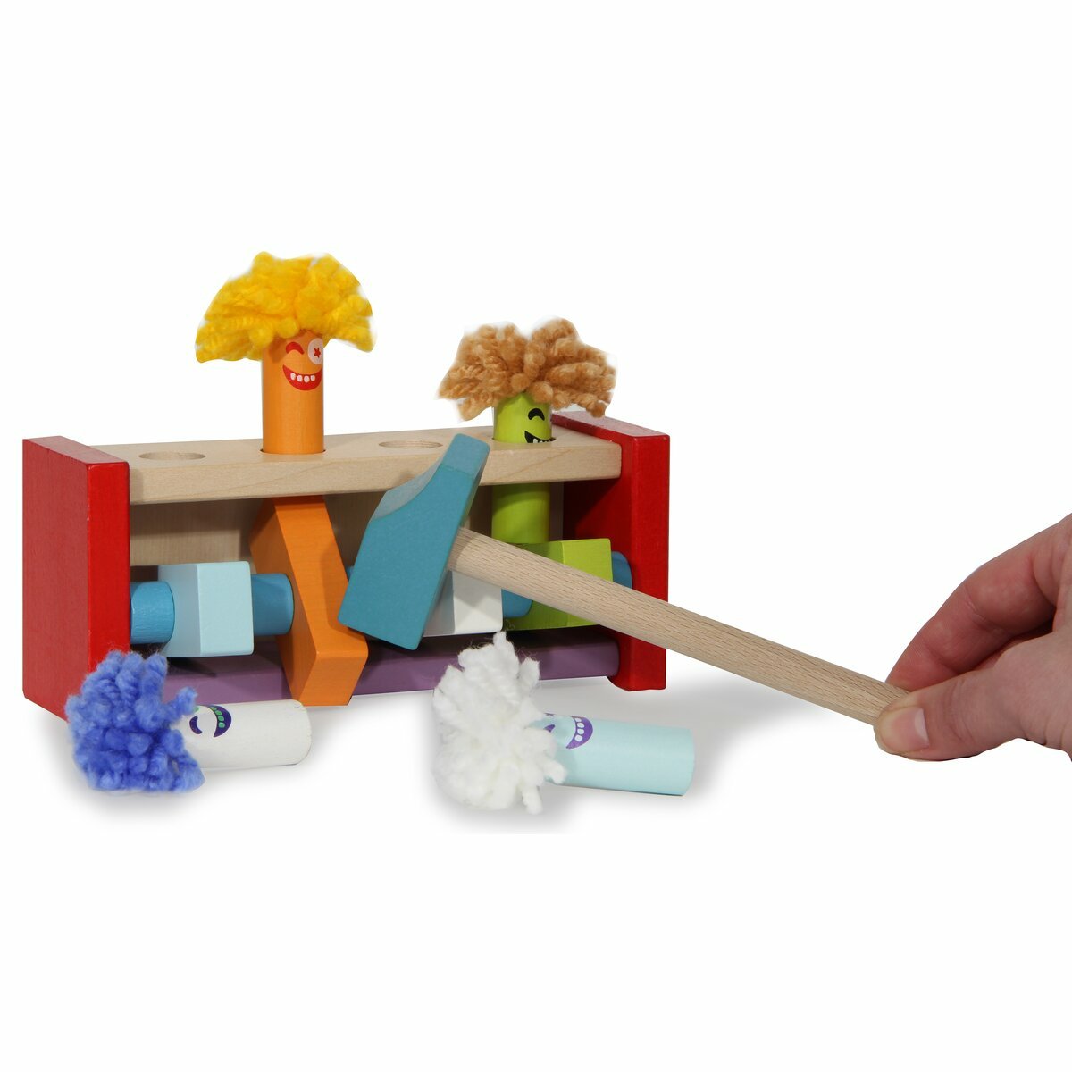 Jamara Juguete De Madera Kidiwood Banco Para Golpear Flying Clowns 2+