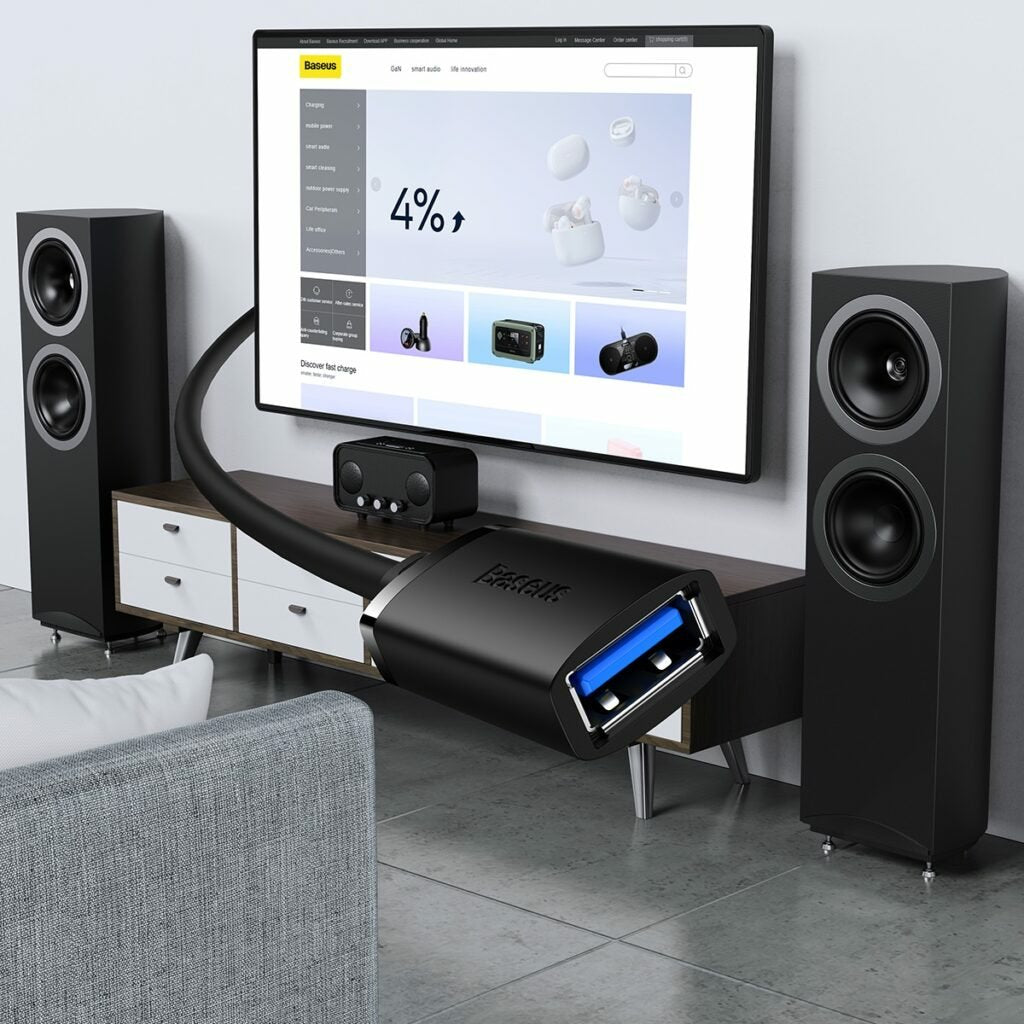 Baseus Airjoy Series Usb 3.0 Extension Cable 1m, Black (B00631103111-00)