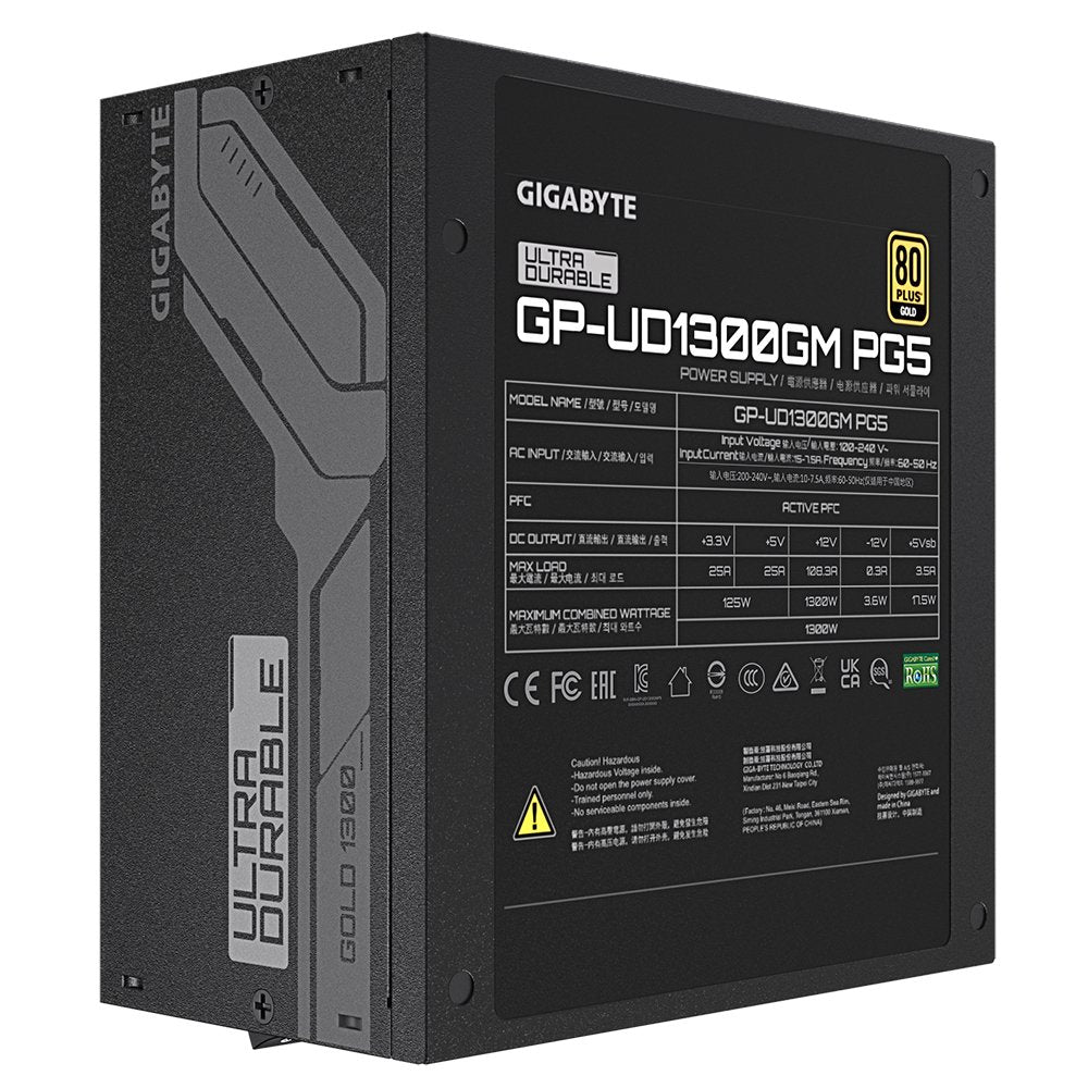 EAN 4719331553388 - GIGABYTE UD1300GM PG5 unidad de fuente de alimentación 1300 W 20+4 pin ATX ATX Negro imagen 5