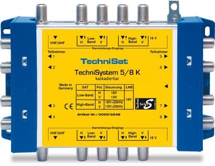 Technisat Technisystem 5/8k, Multiswitch Conectable En Cascada Hasta 4 Veces 0000/3248