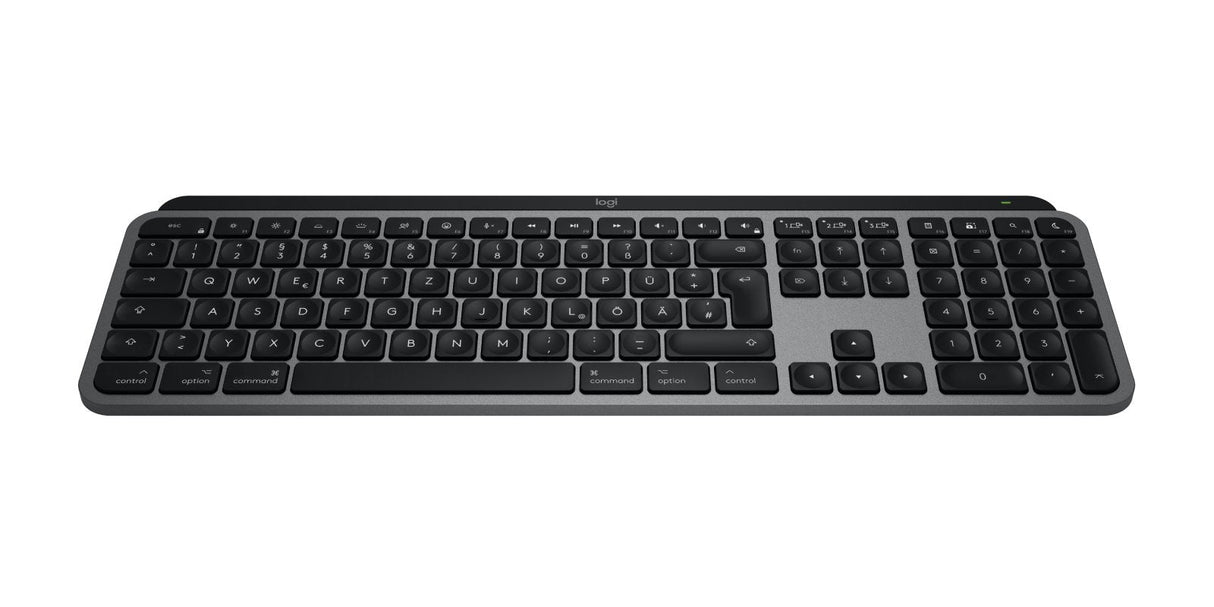 Teclado Alemán Logitech Mx Keys S For Mac Oficina Rf Wireless + Bluetooth Qwertz Aluminio, Negro