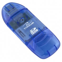 Lector De Tarjetas Externo Titanum Ta101b Azul Usb 2.0