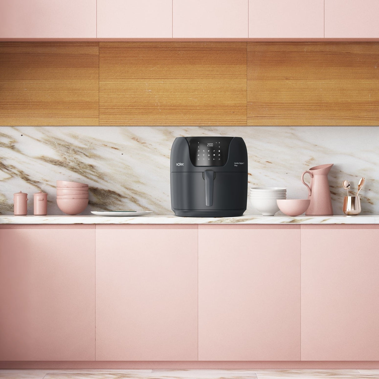 Freidora De Aire Solac S97203700 Fa1800 7,4l 1800w Negro Léviter Digital 7 Plus