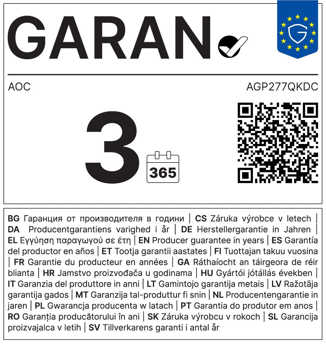 EAN 4038986183451 - AOC AGON PRO AGP277QKDC pantalla para PC 67,3 cm (26.5") 2560 x 1440 Pixeles Quad HD OLED Gris imagen 23