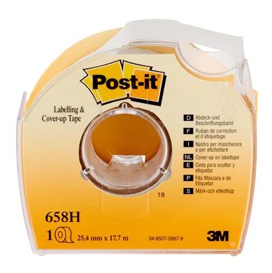 Post-It Cinta Adhesiva 658-Hd Invisible Rollo 25,4mm X 17,7m 6 Lineas C/Dispensador