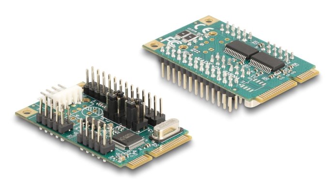 Mini Pcie I O Pcie Full Size 1 X Parallel, 2 X Serie Rs-232 Con Fuente De Alimentación 5 V 12 V