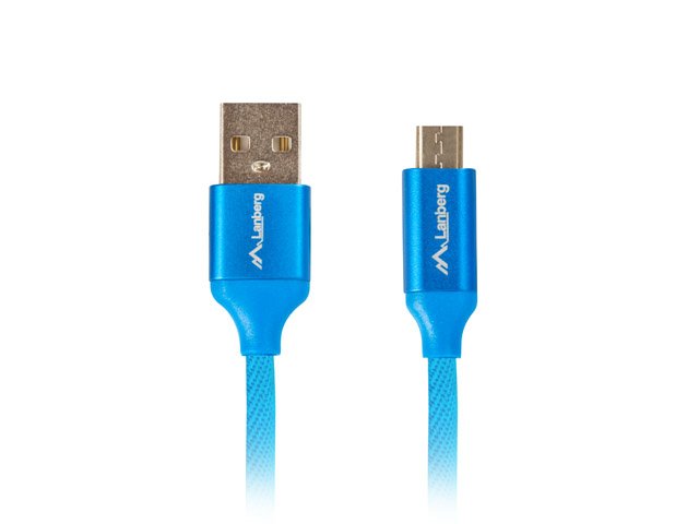 Lanberg Cable Usb Ca-Usbm-20cu-0018-Bl Conectores Usb A A Micro Usb Qc 3.0 1.8m Azul