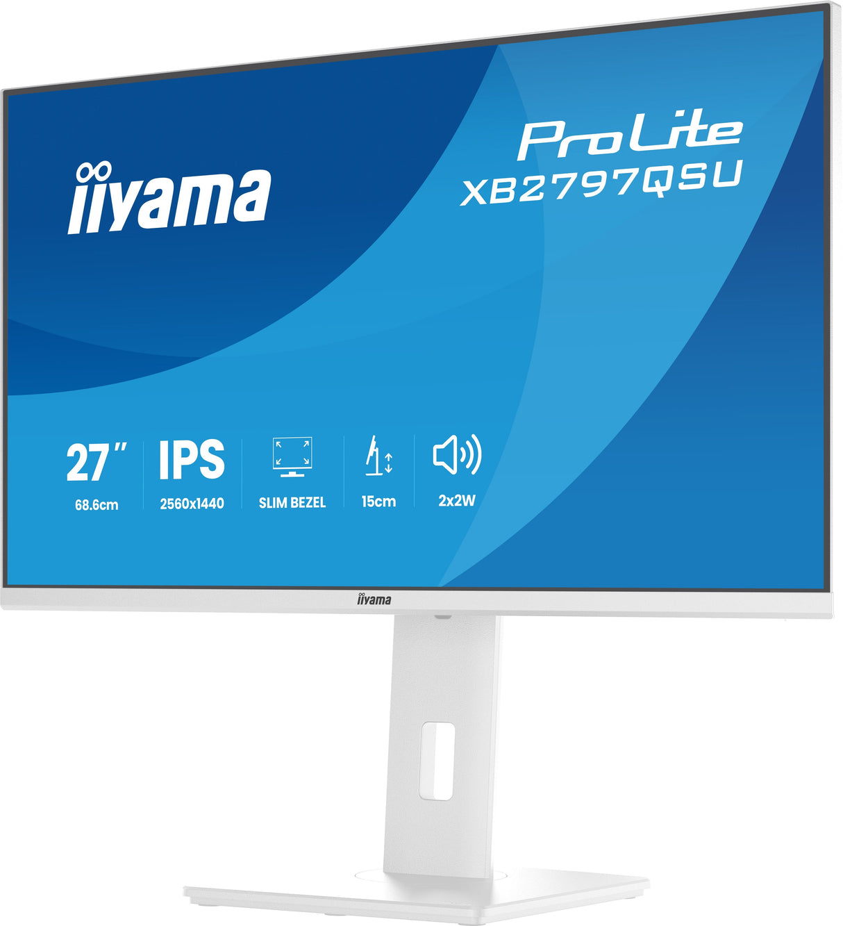 Monitor Iiyama Prolite Xb2797qsu-W1 Led 27" 2560 X 1440 Qhd @ 75 Hz Ips 350 Cd/M² 1000:1 1 Ms 2xhdmi Displayport Altavoces Mate Blanco