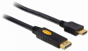 EAN 4043619824410 - DeLOCK 82441 adaptador de cable de vídeo 5 m Displayport HDMI Negro imagen 1