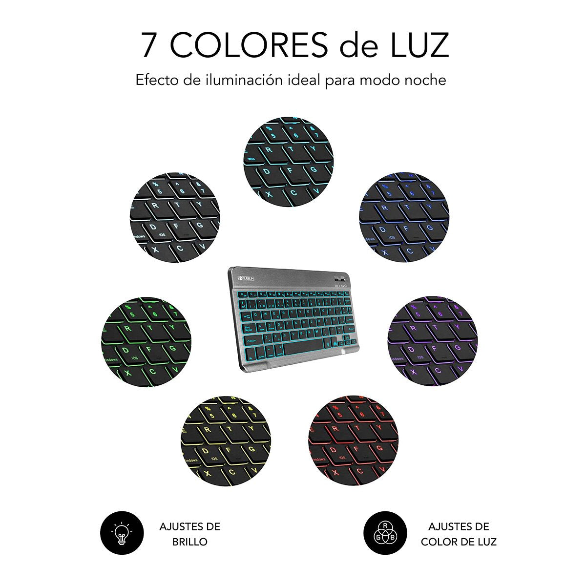 EAN 8436586740597 - SUBBLIM TECLADO SMART BACKLIT BLUETOOTH GREY QWERTY Español Negro, Gris imagen 6