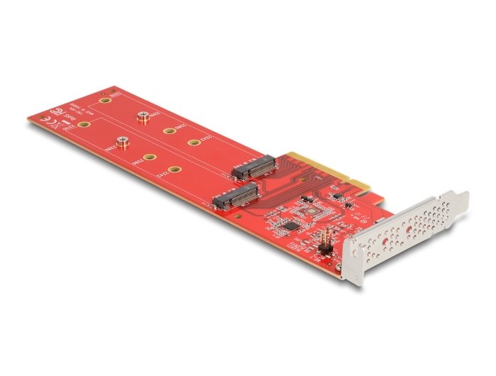 Delock 90616 Tarjeta Pci Express X8 A 2 X Nvme Interno M.2 Clave M 110 Mm - Bifurcación - Factor De Forma De Perfil Bajo