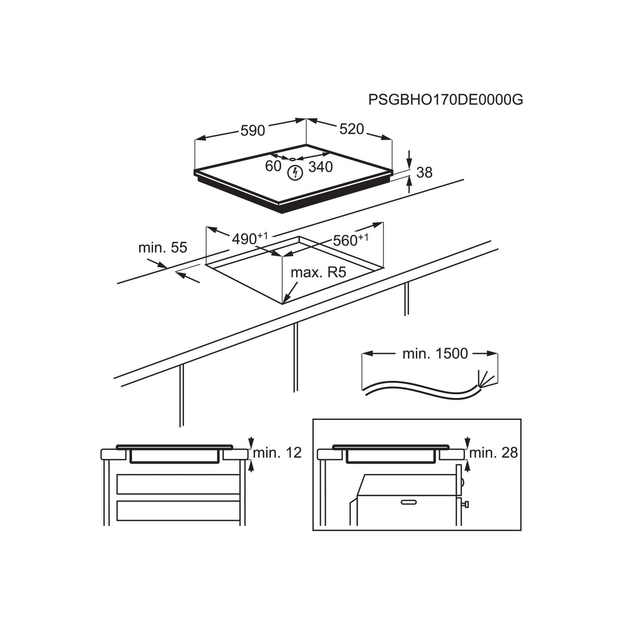 EAN 7332543484140 - Electrolux EHF6343FOK Negro Integrado 60 cm Cerámico 4 zona(s) imagen 2