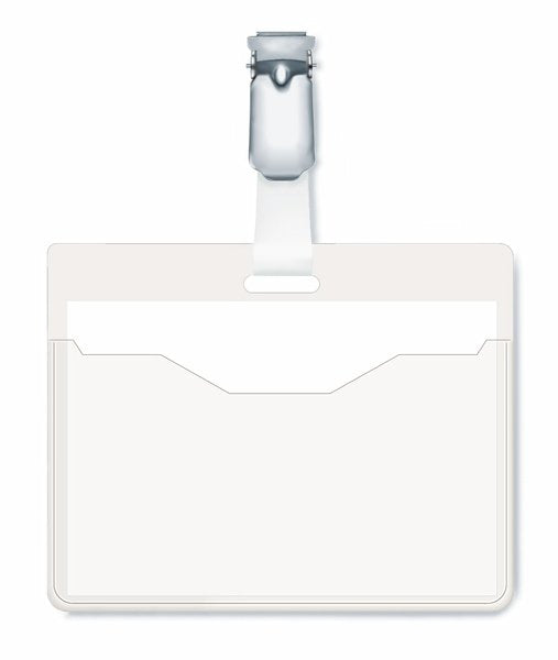 Durable Portanombres Horizontal Con Clip - Rapida Sustitucion De La Etiqueta - Transparente