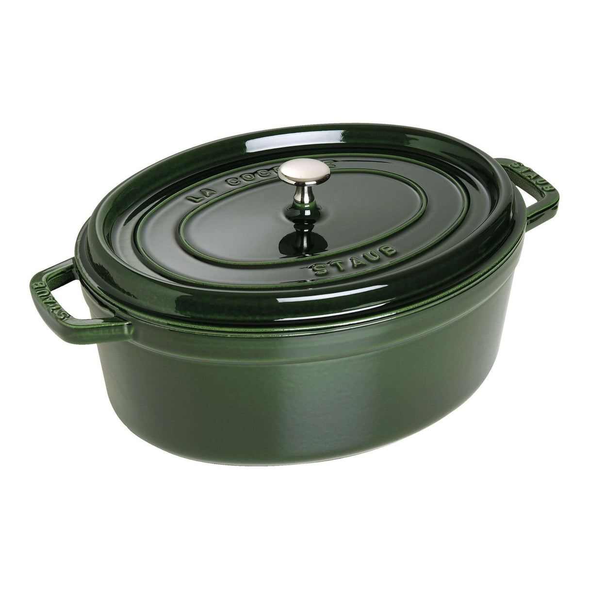 Staub La Cocotte 33cm Oval, Basil Green, Cast Iron