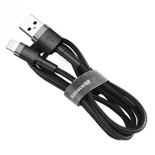 Baseus Lightning Cafule Cable 2.4a 0.5m Gray + Black (Calklf-Ag1)