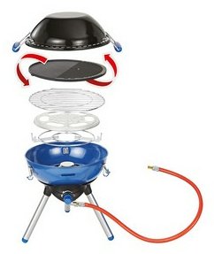 Campingaz Party Grill 400 Caravan Connect Cocina De Gas, Parrilla De Gas Negro/Azul, 30mbar, Con Conexión Para Caravana, Modelo 2023