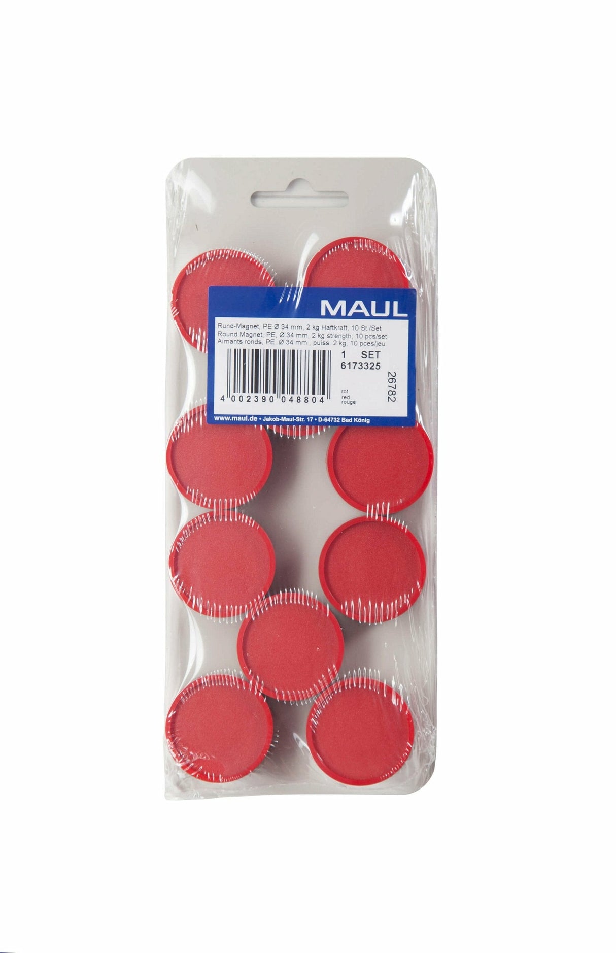 Maul Indumriemagnet Rund 29mm 10 Mück Rot