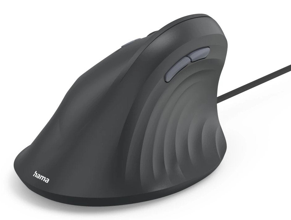 Hama Ecm-500l Raton Optico Vertical Para Zurdos 1800dpi - Cable 180cm - Ergonomico - Silencioso - 7 Botones -