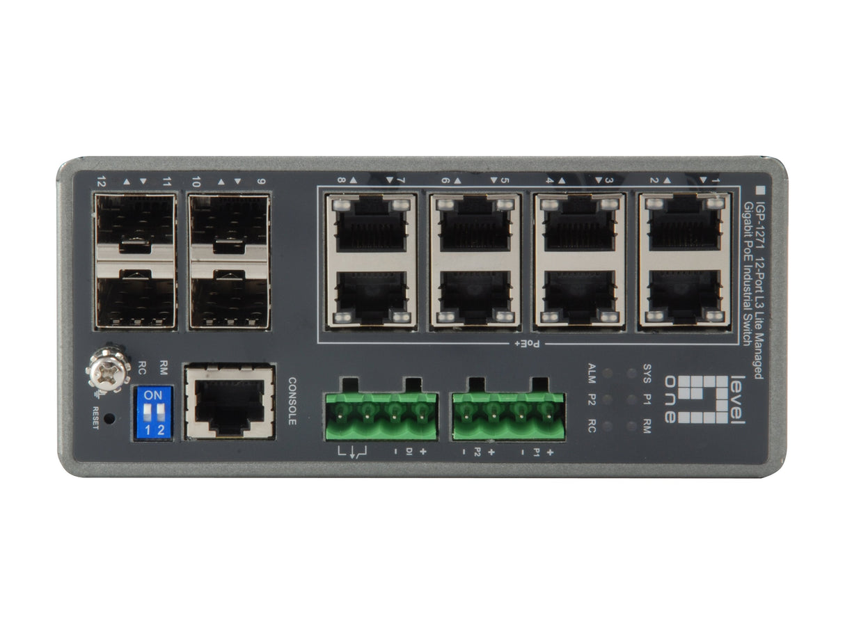 Levelone Switch 8x Ge Igp-1271 4xgsfp 240w 8xpoe