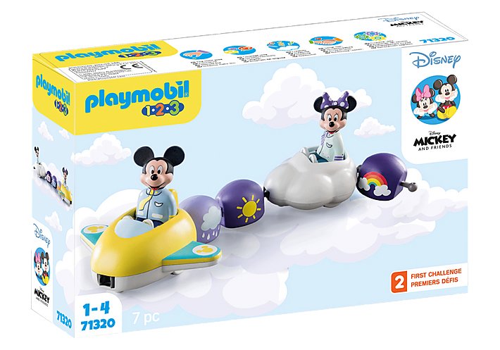 Playmobil 71320 1.2.3 & Disney: Tren Nube De Mickey Y Minnie