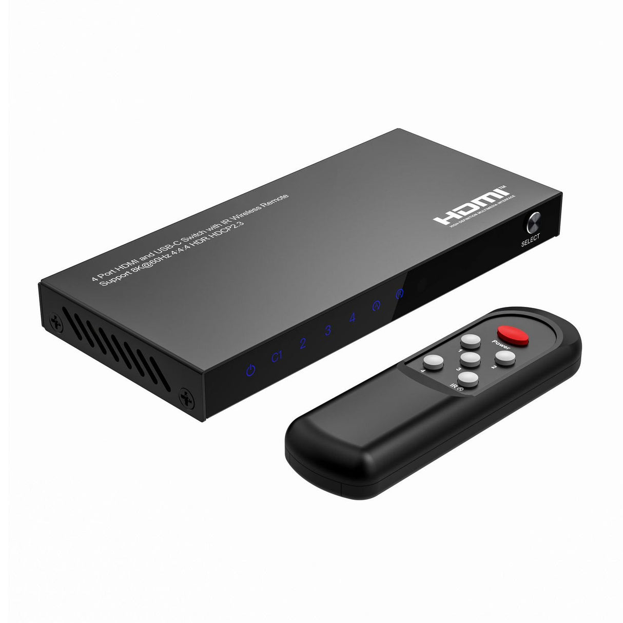 8k@60hz Usb-C And Hdmi Switch 4x1, Hdcp 2.3, W/ Remote