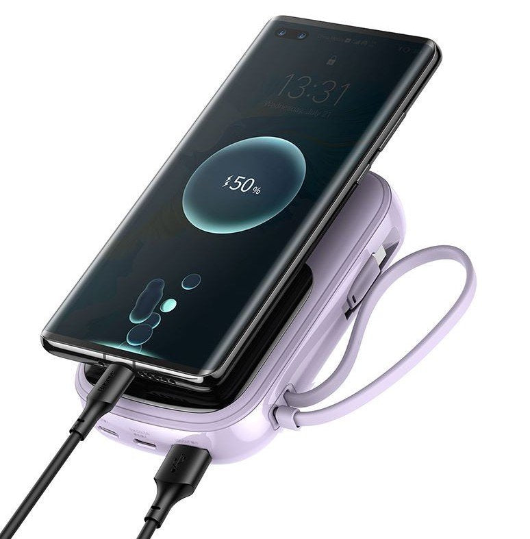Power Bank Baseus Qpow 20000mah, Ip, Usb, Usb-C, 20w Z Kablem Ip Fioletowy