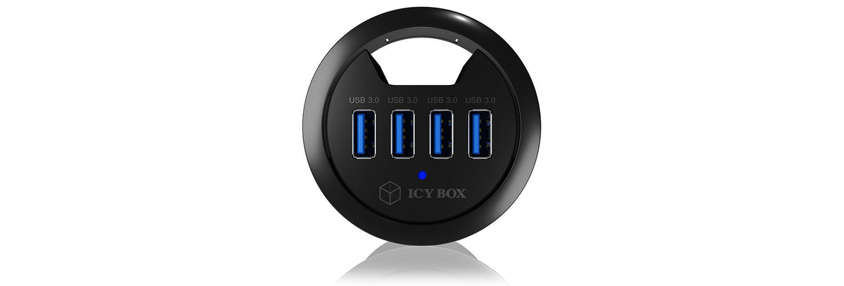 Icy Box Usb3.0 Hub 4 Puertos Ib-Hub1403, Usb3.0, Negro