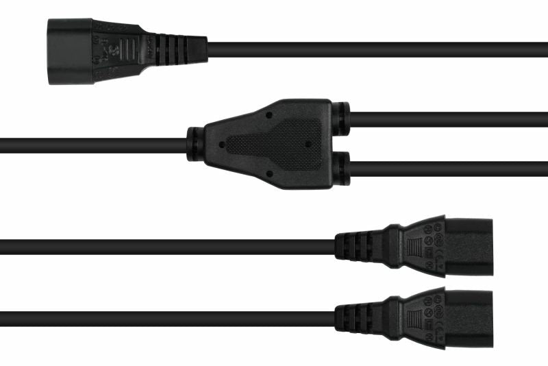 Cablemeimer Y-Kaltgeräteverlängerung C20- 2xc13 Negro 2m