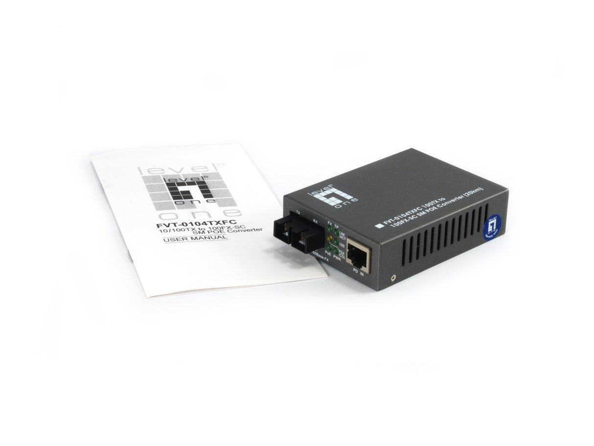 EAN 4015867125663 - LevelOne FVT-0104TXFC convertidor de medio 100 Mbit/s Monomodo Negro imagen 3