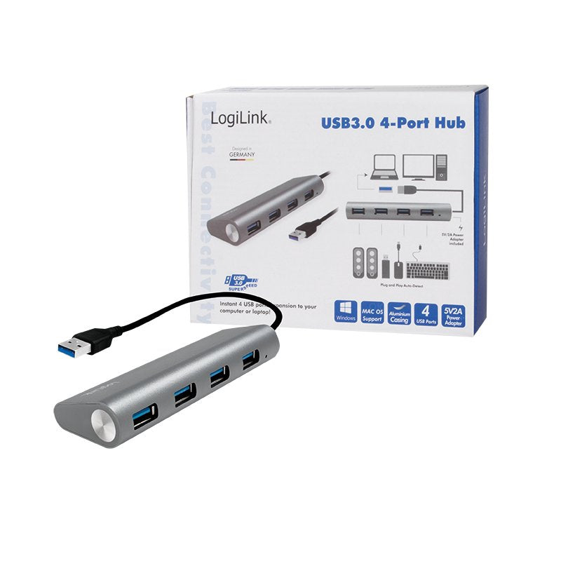 EAN 4052792048629 - LogiLink UA0307 hub de interfaz USB 3.2 Gen 1 (3.1 Gen 1) Type-A 5000 Mbit/s Aluminio imagen 2