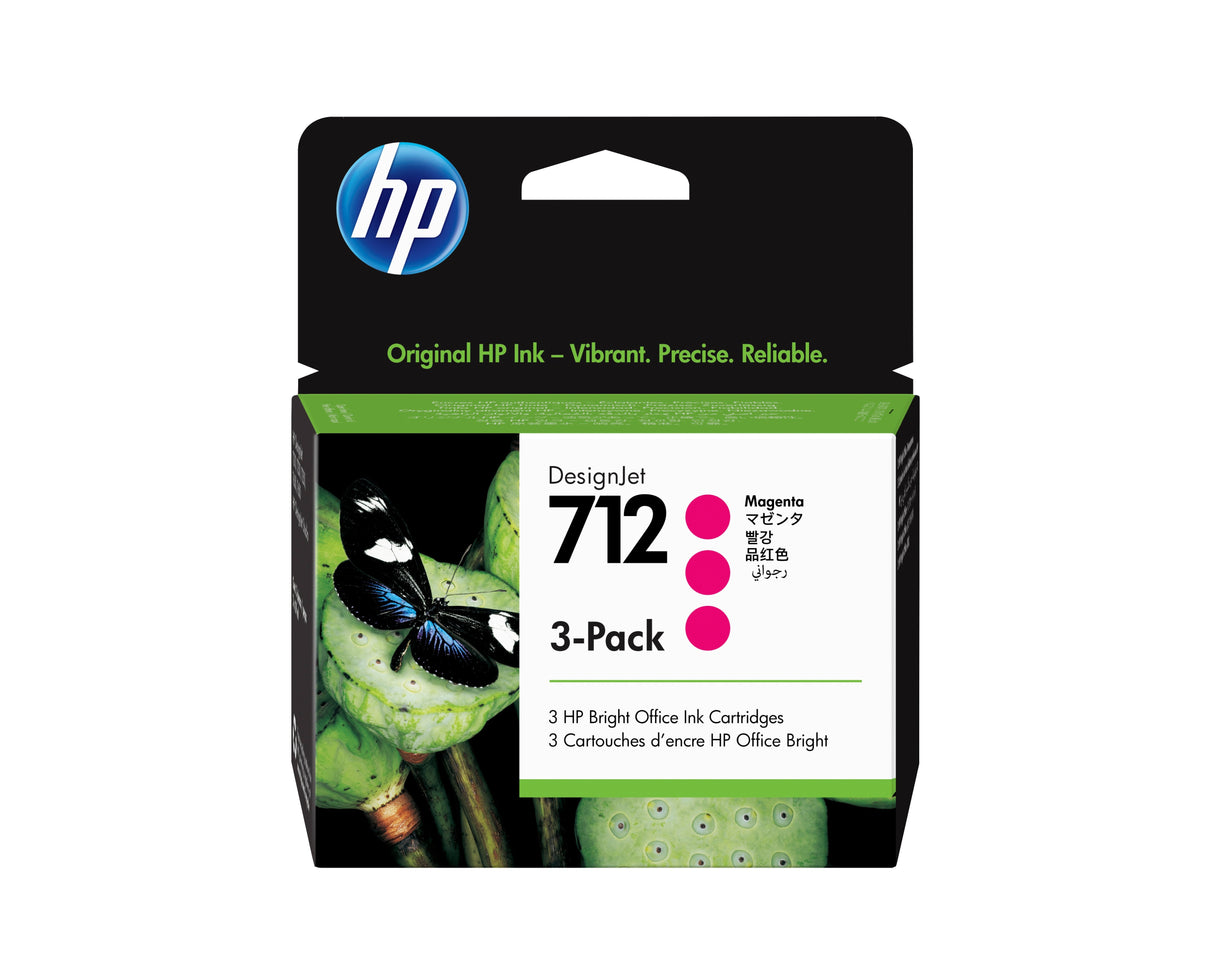 EAN 0193905352876 - HP 712 3-pack 29-ml Magenta DesignJet Ink Cartridge cartucho de tinta 3 pieza(s) Original Rendimiento est imagen 1