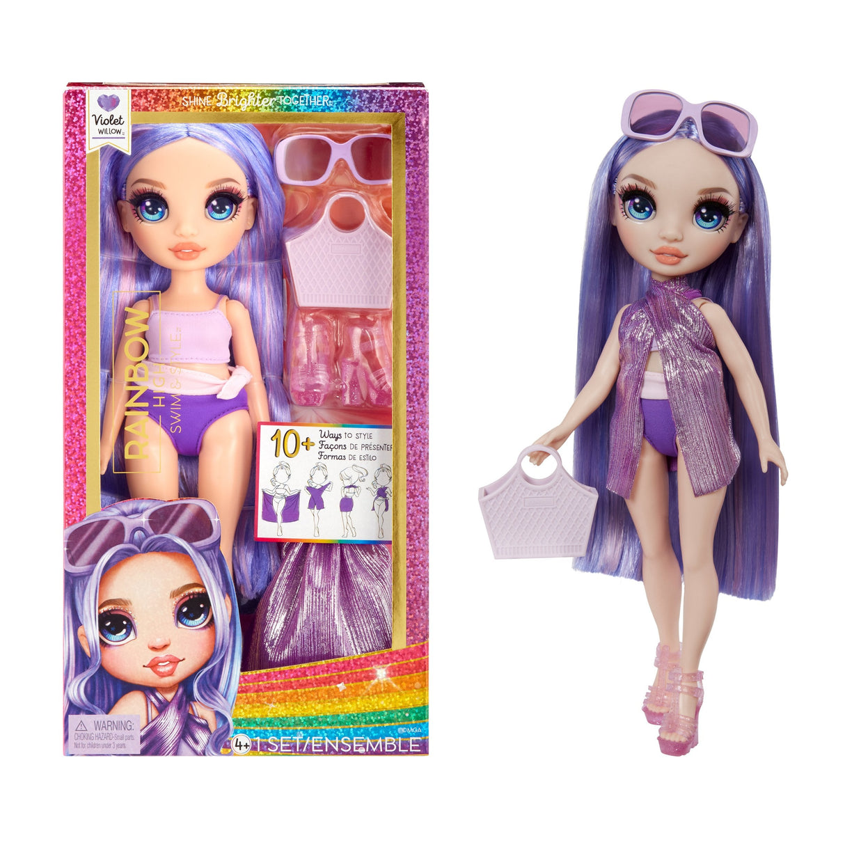 Muñeca Mga Entertainment Rainbow High Swim & Style - Violeta Púrpura, 507314-Euc